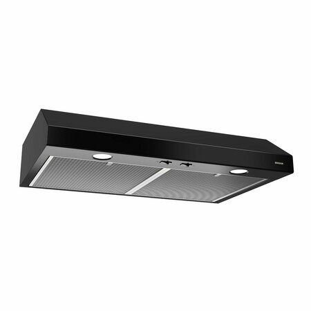 ALMO Glacier 30-Inch Under Cabinet Convertible Range Hood with 300 Max Blower CFM in Black BCSD130BL